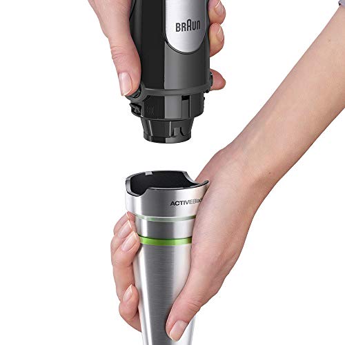 Braun Minipimer 7000 - Batidora de mano, 1000W, vaso medidor 600ml, velocidad automática, tecnología Active Blade