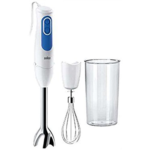 Braun MultiQuick 3 MQ3005 Cream Minipimer, 700 W, 600 milliliters, Acero Inoxidable, 2 Velocidades, Azul, Blanco