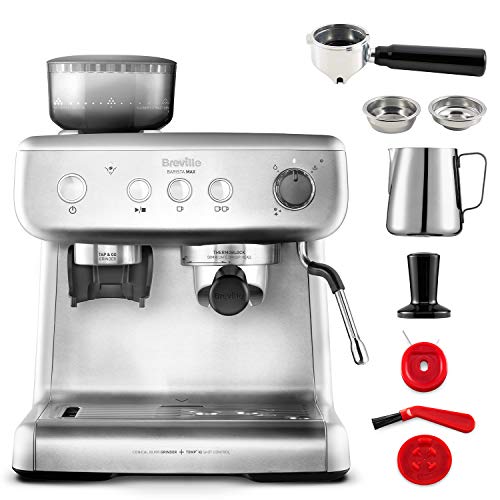 Breville Barista Max VCF126X - Máquina de café expreso, totalmente automática con molinillo integrado y bomba italiana de 15 bares