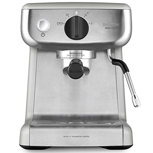 Breville Mini VCF125X - Barista máquina de café expreso, totalmente automática con espumador de leche al vapor y bomba italiana de 15 bares