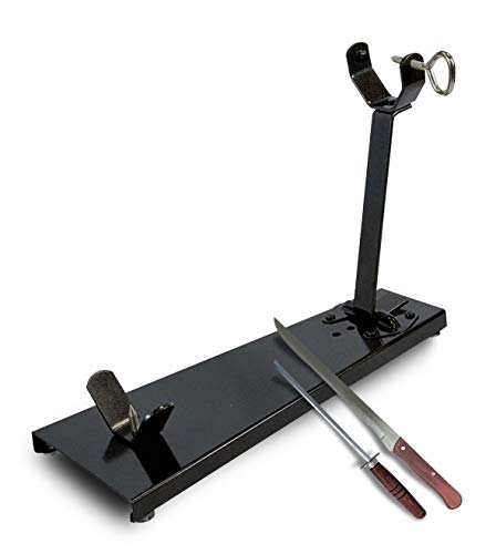 BRICOMIRAS JAMONERO Modelo Plegable Negro Ideal para EL HOGAR, Regalo Cuchillo + CHAIRA Soporte JAMONERO