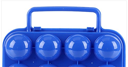 BrilliantDay Acampada Huevera de plástico Plegable, para 12 Huevos, Color Azul