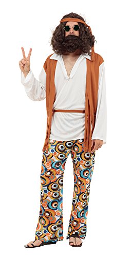 Bristol Novelty- Hippy Man Disfraz talla M, Multicolor (AC591)