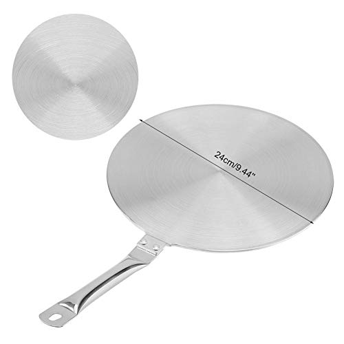 Broco Difusor de calor, adaptador inducción Stainless steel heat distributing diffuser induction plate convertidor de difusor de calor para suministro de hogar de cocina/eléctrico/de inducción(24cm)