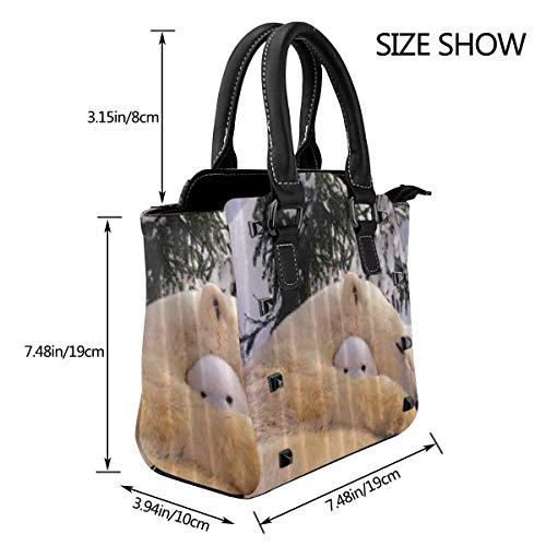 BROWCIN Pirámide Desierto Camello exótico Trópico Palmera Ruinas pequeñas pirámides bajo un cielo soleado Desmontable Moda Tendencia Bolso de las señoras Bolso de hombro