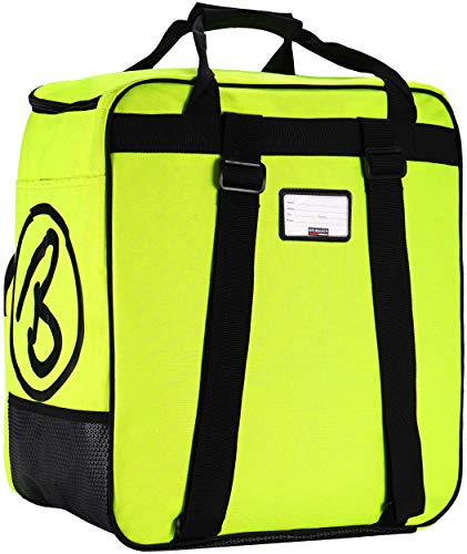 BRUBAKER Combi Set Carver Champion - Bolsa de esquí y Bolsa para 1 par de esquís + Bastones + Botas + Casco - Amarillo neón/Negro - 190 cm