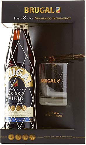 Brugal Extra Viejo Ron Dominicano, 38% + Estuche Vaso bajo - 700 ml