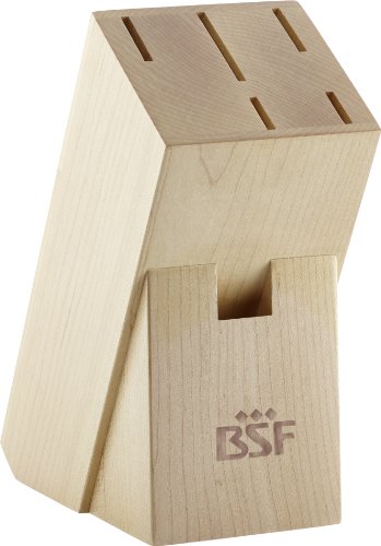 BSF - Bloque de 5 cuchillos forjados con tijera multiusos, acero inoxidable, plateado y negro