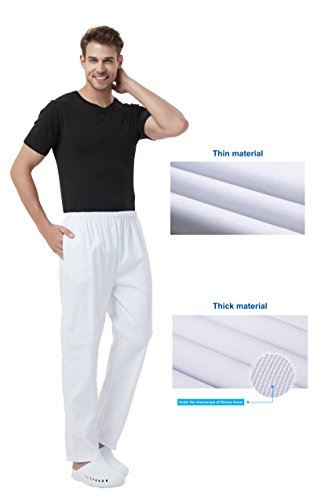 BSTT Hombre Pantalones Sanitarios Pantalón de Uniforme Cintura elástica Nueva Mejora Delgado L