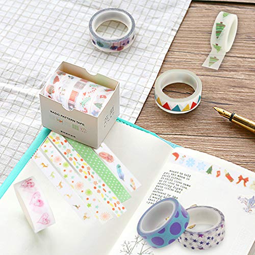 Buluri 50 Rollos de Cinta Adhesiava Washi Cinta Adhesiva Decorativa para Scrapbooking DIY Manualidades