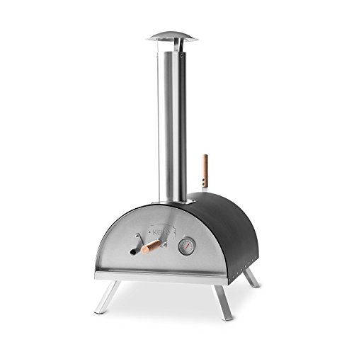 BURNHARD Horno para Pizzas Exterior de Acero Inoxidable Nero, Incluye Pala y Piedra para Horno Pizza, Pizzera de Calidad, Horno de leña Premium para el jardín Exterior Patio