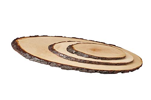 Bütic GmbH Corteza Tabla Fresno Ovalado – Corteza – Placa Árbol Pulido Tabla de Madera, Madera, ca. 31cm Lang