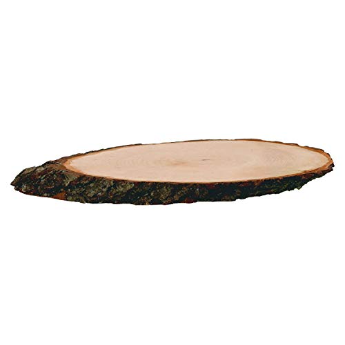 Bütic GmbH Corteza Tabla Fresno Ovalado – Corteza – Placa Árbol Pulido Tabla de Madera, Madera, ca. 31cm Lang