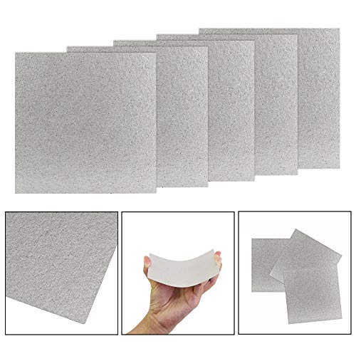 BUZIFU Microondas Placas de Mica, 5pcs Carton Microondas 13cm x 13cm, Lamina de Mica, Fácil de Marcarla y Cortar, Ideal para Cualquier Tipo de Microondas Estándar