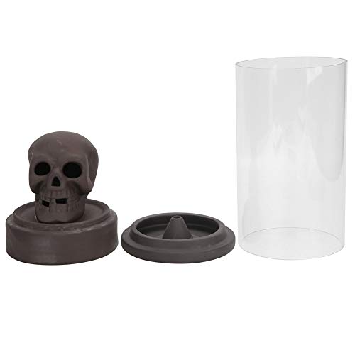 Cabeza de calavera de arcilla púrpura con pantalla LED Soporte de incienso Quemador de incienso de reflujo, para sala de estar Sala de yoga Sala de meditación Oficina