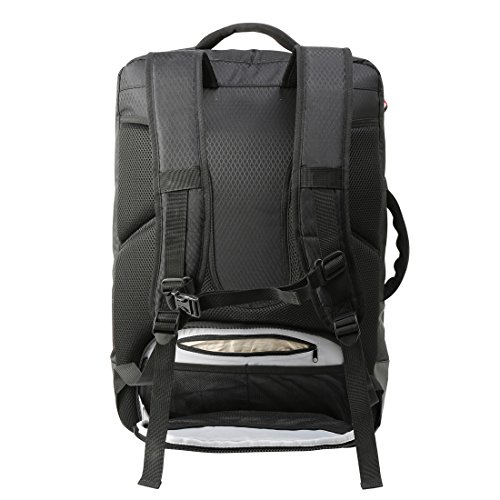 Cabin Max Santiago - Mochila para Portátil y Tablet para Viajar - 55x40x20 - Bolsillo Acolchado para Portátil Incorporado - Equipaje de Mano Aprobado para el Vuelo - Adecuada para Thomson(Black)