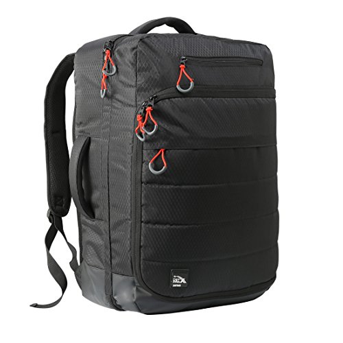 Cabin Max Santiago - Mochila para Portátil y Tablet para Viajar - 55x40x20 - Bolsillo Acolchado para Portátil Incorporado - Equipaje de Mano Aprobado para el Vuelo - Adecuada para Thomson(Black)