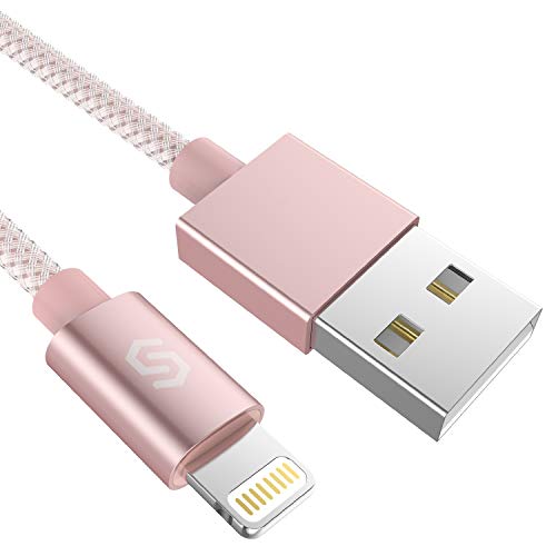 Cable iPhone Syncwire Cargador iPhone - [Apple MFi Certificado] Cable Lightning para iPhone 8 / 8 plus / iPhone 7 / 7 plus / 6s / 6s plus / 6 / 6 plus / SE / 5s / 5c / 5, iPad Pro Air 2, iPad mini 4 3 2, iPod - 1M Oro Rosa