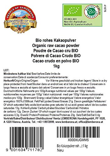 Cacao crudo en polvo BIO 1 kg 100% natural ecológico natural bio, eco, orgánico 1000g