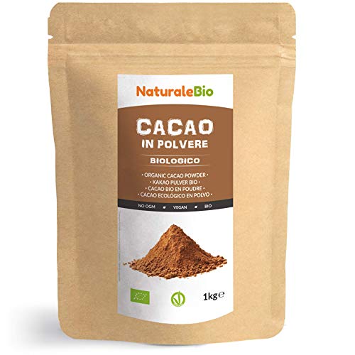 Cacao Ecológico en Polvo 1 Kg. Organic Cacao Powder. 100% Bio, Natural y Puro producido a partir de Granos de Cacao Crudo. Cultivado en Perú a partir de la planta Theobroma Cacao.