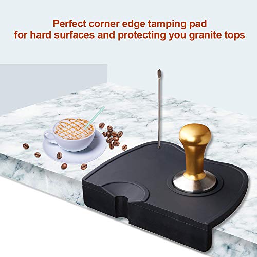 Café exprés Tamper Mat, Alimento seguro Silicona Café Tamp Mat Antideslizante, Almohadilla de apisonamiento de esquina Almohadilla de soporte suave antideslizante para Herramienta Barista Cocina