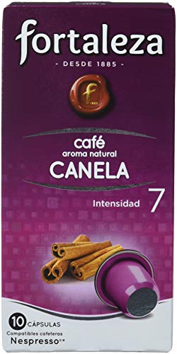 Café FORTALEZA - Cápsulas de Café con Aroma a Canela Compatibles con Nespresso, caja con 10 Cápsulas