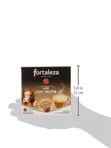 Café FORTALEZA - Cápsulas de Café Con Leche Compatibles con Dolce Gusto - Pack 3 x 12 - Total 36 cápsulas