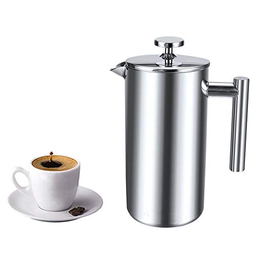 Cafetera francesa de acero inoxidable con doble pared aislada para café y té, mantiene el café o el té caliente 350L