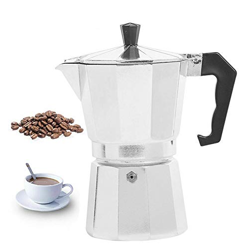 Cafetera Moka Cafetera Espresso en Aluminio Cafetera de Aluminio Para uso Doméstico (6 Cup)