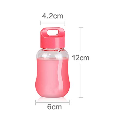 CAILI Botella de Agua,Botella de Agua Deportiva,Taza de Plástico Portátil,Mini Taza de Mano con Cuerda,Adecuado para Caminatas al Aire Libre Camping,Viajes,Deportes(3PCS,Rosa,Azul,Verde,200ML