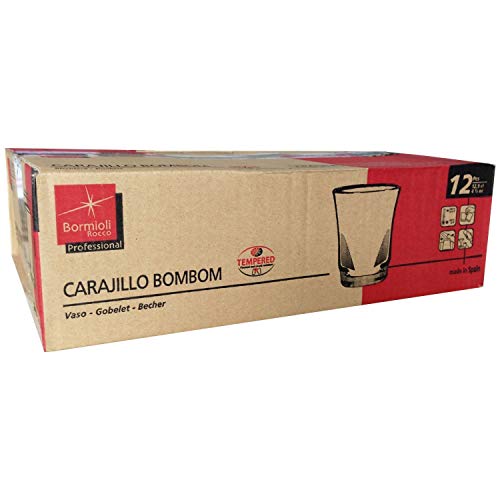 Caja 12 Vasos Carajillo Transparentes - para Bombon o Cortado Café Expreso Tazas Nespresso 12,9cl 4,5 oz - Bormioli Rocco