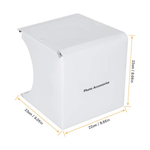 Caja de Luz Fotografía para Estudio Fotográfico,Photo Studio Light Box Fotografía con 2 Tiras de LED 6000-6500K,6 Fondos de Colores, Portátil,Fácil de Instalar