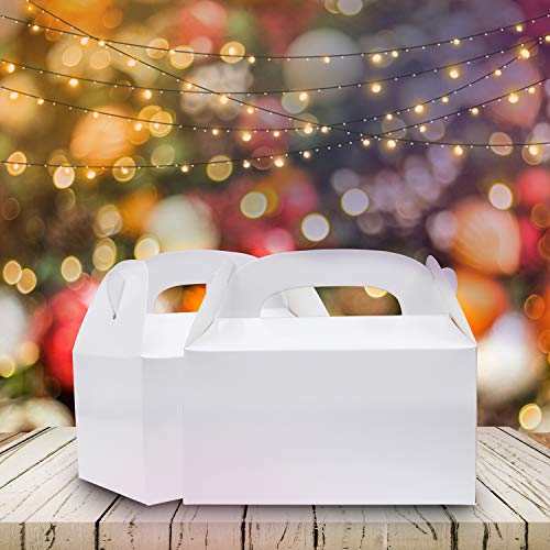 Caja Regalo (Pack de 24) - 15 x 16 x 9.3cm Cajas Regalo Kraft Blanco - Cajitas de Regalo para Niños - Cajita Regalo Personalizado, Baby Shower, Cumpleaños