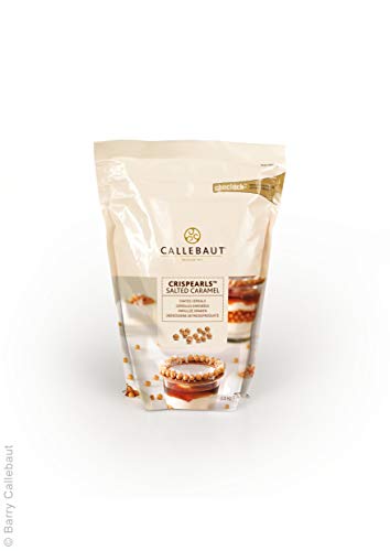 Callebaut Crispearls Caramelo Salado - Perlas de Galleta Tostada (cereales) bañadas con Chocolate con leche con sabor a Caramelo Salado 800g