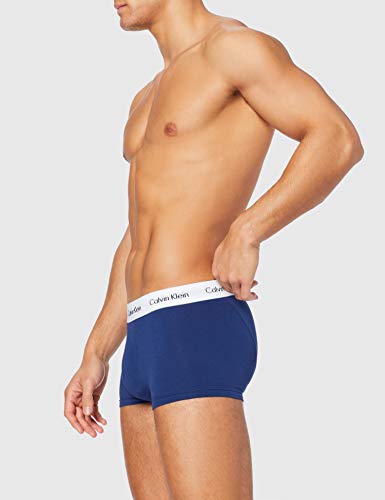 Calvin Klein 3p Low Rise Trunk Bóxer, Multicolor (White/Red/Navy), XL (Pack de 3) para Hombre