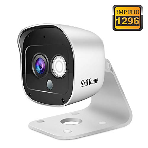 Cámara de Vigilancia WiFi SriHome SH029, Cámara IP 1296P Interiores y Exteriores, Cámara de Seguridad con Visión Nocturna, Impermeable IP66, Detección de Movimiento, Audio Bidireccional