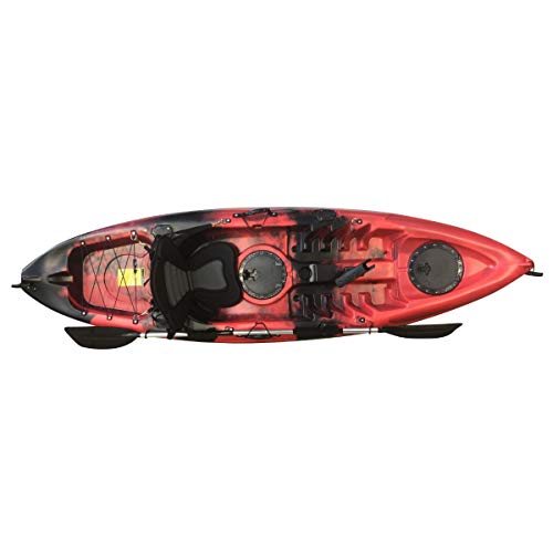 Cambridge Kayaks ES, Zander Rojo Y Negro Solo Kayak DE Pesca Y Paseo, RIGIDO,