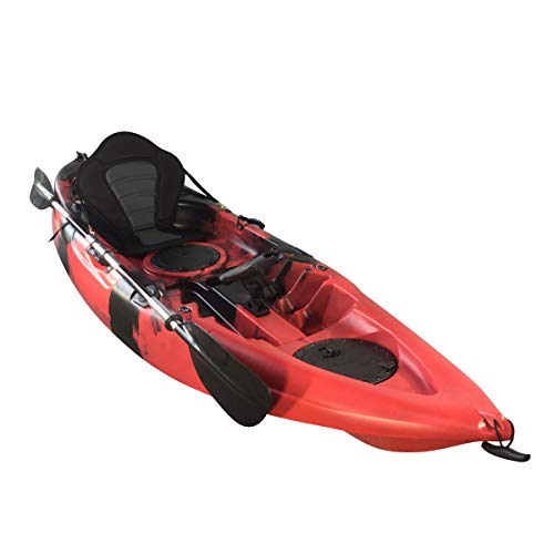 Cambridge Kayaks ES, Zander Rojo Y Negro Solo Kayak DE Pesca Y Paseo, RIGIDO,