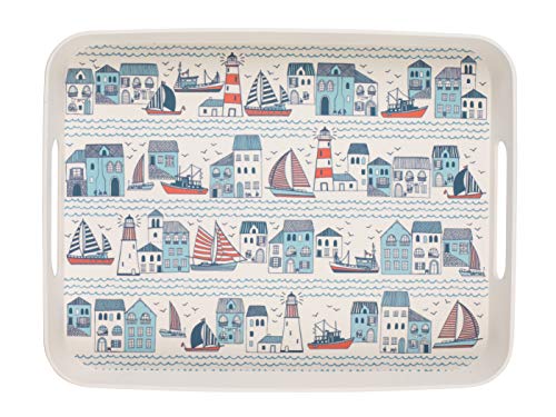 CAMBRIDGE Plymouth, 40 cm | Bandeja Rectangular Grande Reutilizable sin BPA con Asas Laterales CM06403 Perfecta para Servir Bebidas en Las Fiestas, Mezcla de Fibra de bambú