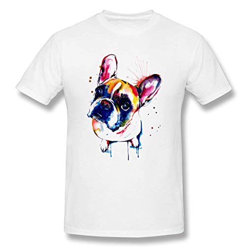 Camiseta Blanca con diseño de Bulldog francés de Moda para Hombre,M