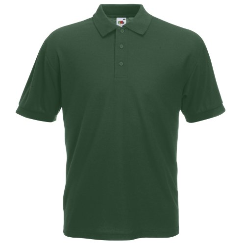 Camiseta tipo polo de manga corta para hombre Fruit of the Loom Verde verde oscuro XXX-Large