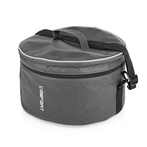 Campart Travel BQ-6840 - Barbacoa de Carbón Albufeira, Compacta con Ventilador, Batería Extraíble, Rápido Encendido, Bolsa de Almacenamiento Incluida, Gris y Negro, 19.5 x 34 x 34 cm