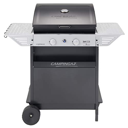 Campingaz Xpert 200 L Classic Barbacoa Gas, BBQ Gas con 2 Quemadores, 7.1kW de portencia, Parrila y Plancha de Acero Esmaltado , 2 Mesas Laterales y Carro de Acero