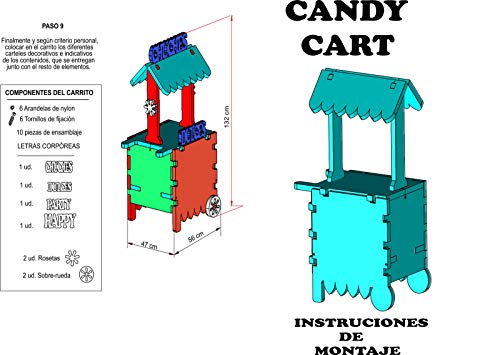 CANDY CART INFANTIL DECORATIVO, MATERIAL DE CORCHO DE ALTA DENSIDAD XPS, MUY RESISTENTE. REUTILIZABLE