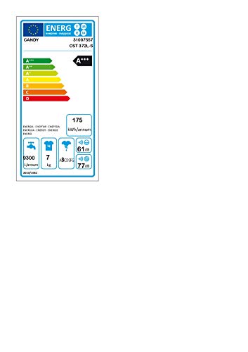 Candy CST 372L-S - Lavadora carga superior 7Kgs, 15 programas, 1200rpm, 40cm ancho, NFC, display digital, clase A+++AB, color blanco