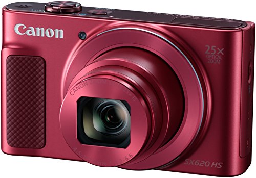 Canon PowerShot SX620 HS - Cámara digital compacta de 20,2 Mp (pantalla de 3", zoom óptico 25x, WiFi, NFC, video Full HD), rojo