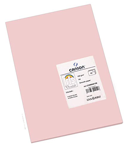 Canson 200040159 - Papel de colores (A4, 50 unidades), rosa petalo