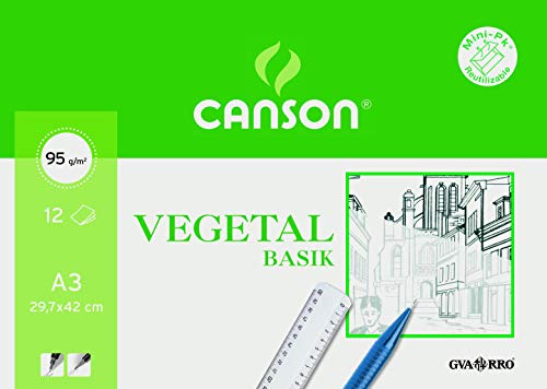 Canson 400787 - Papel Vegetal, 12 Hojas