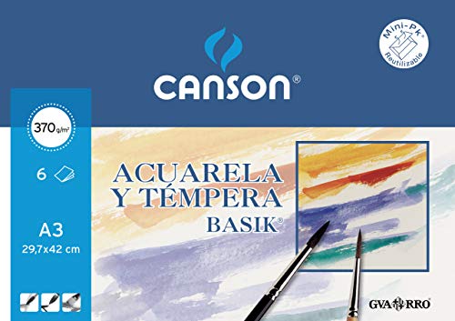 Canson 402393 - Papel Para Acuarela, 6 Hojas