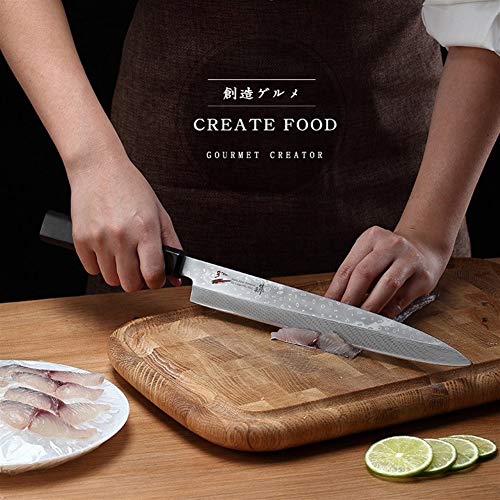 Capa de Japón 33 VG10 acero de Damasco Cuchillo de filete cuchillos Yanagiba sashimi sushi japonés Cocina Cleaver rebanar (Color : 9 inch Damascus)